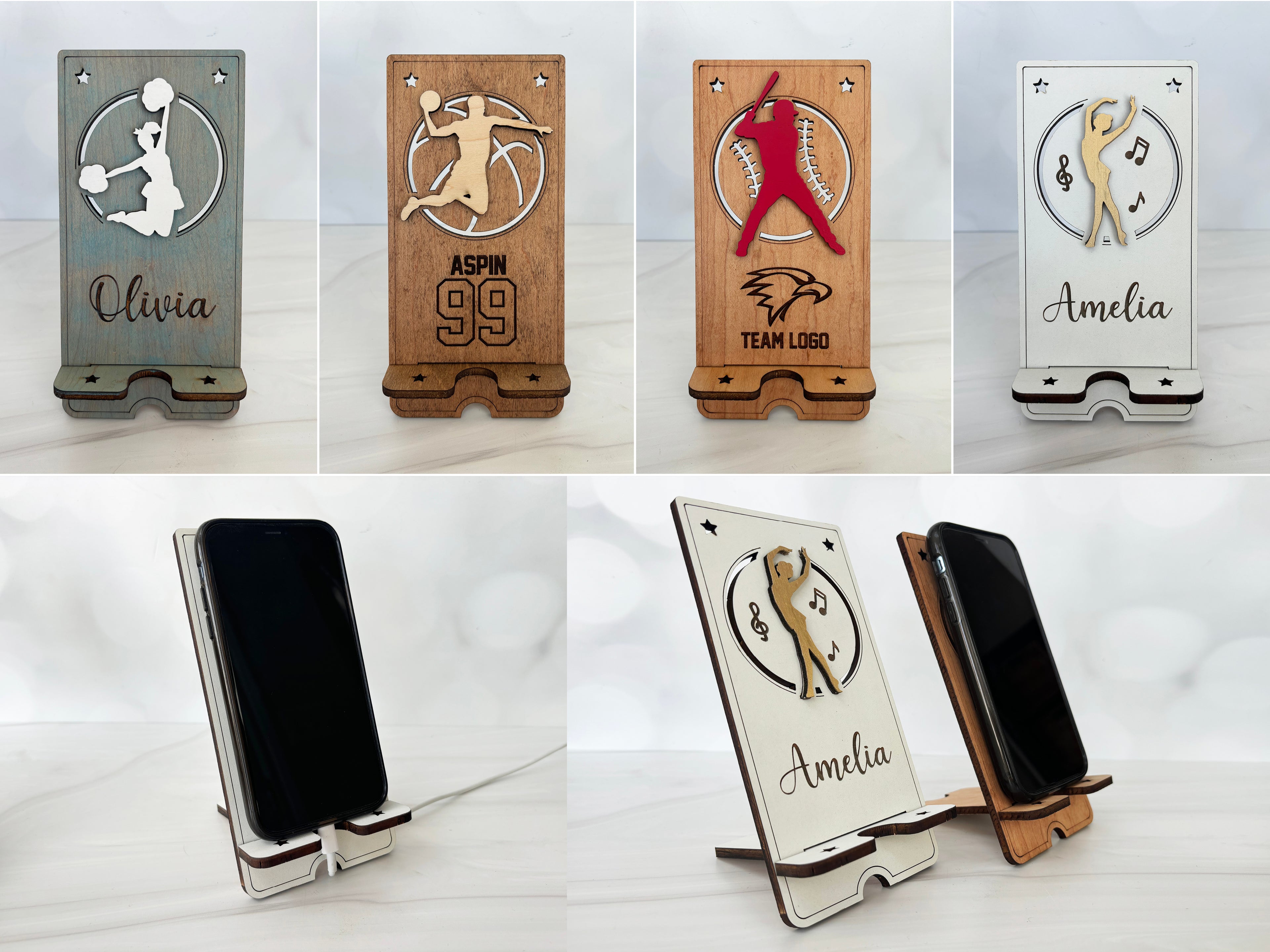 Personalized Sport Themed Phone Stand