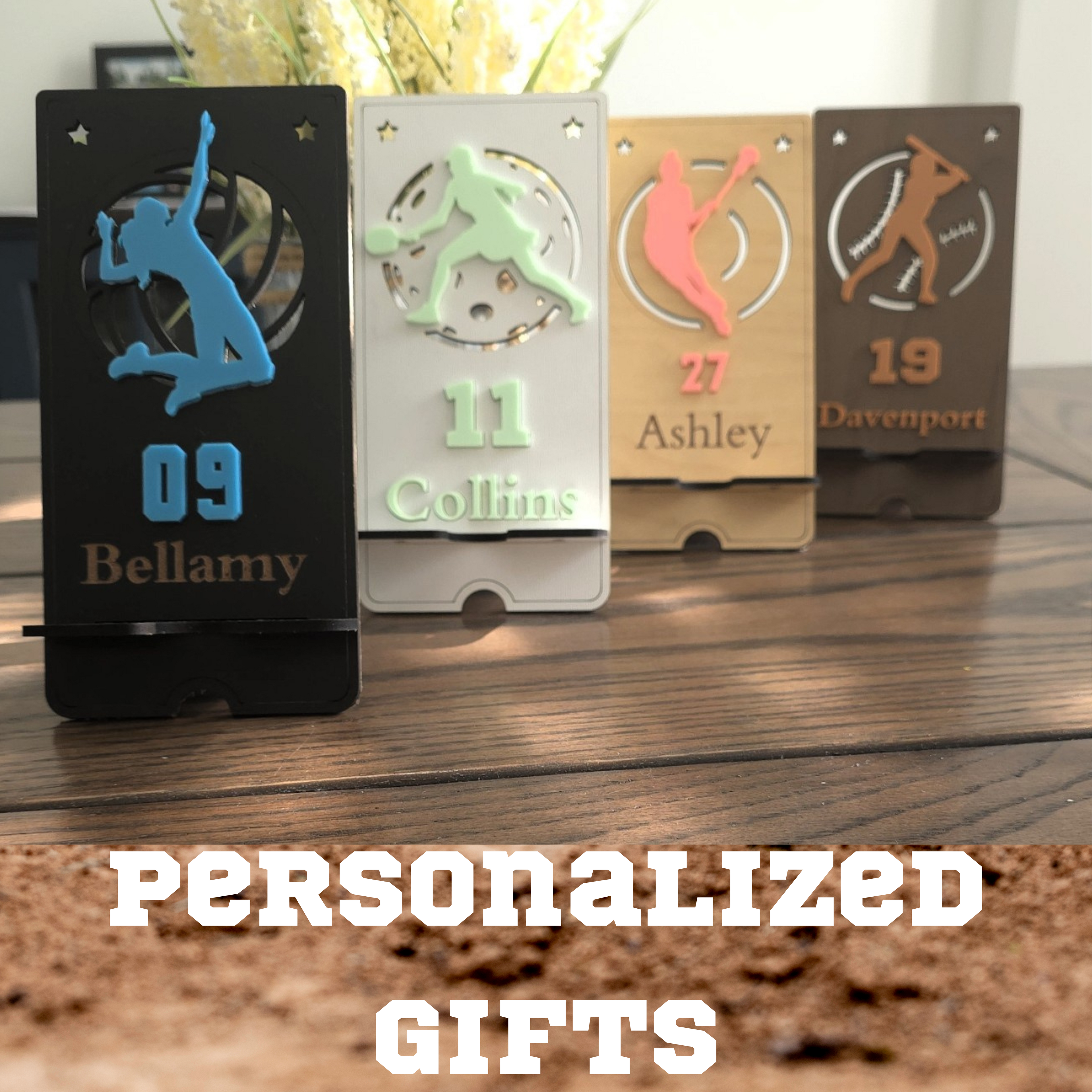 Personalized Sport Themed Phone Stand