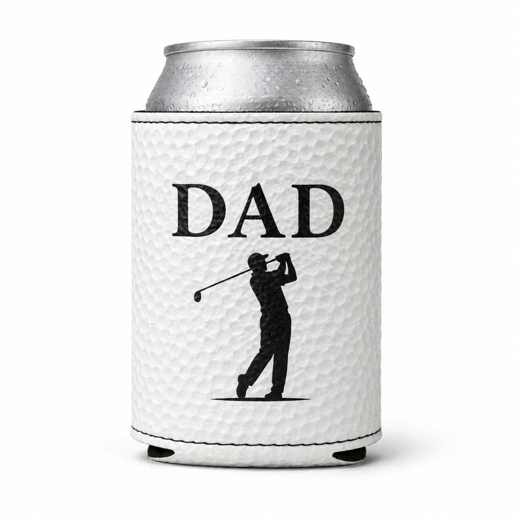 Clean white background - personalized golf ball can cooler DAD design
