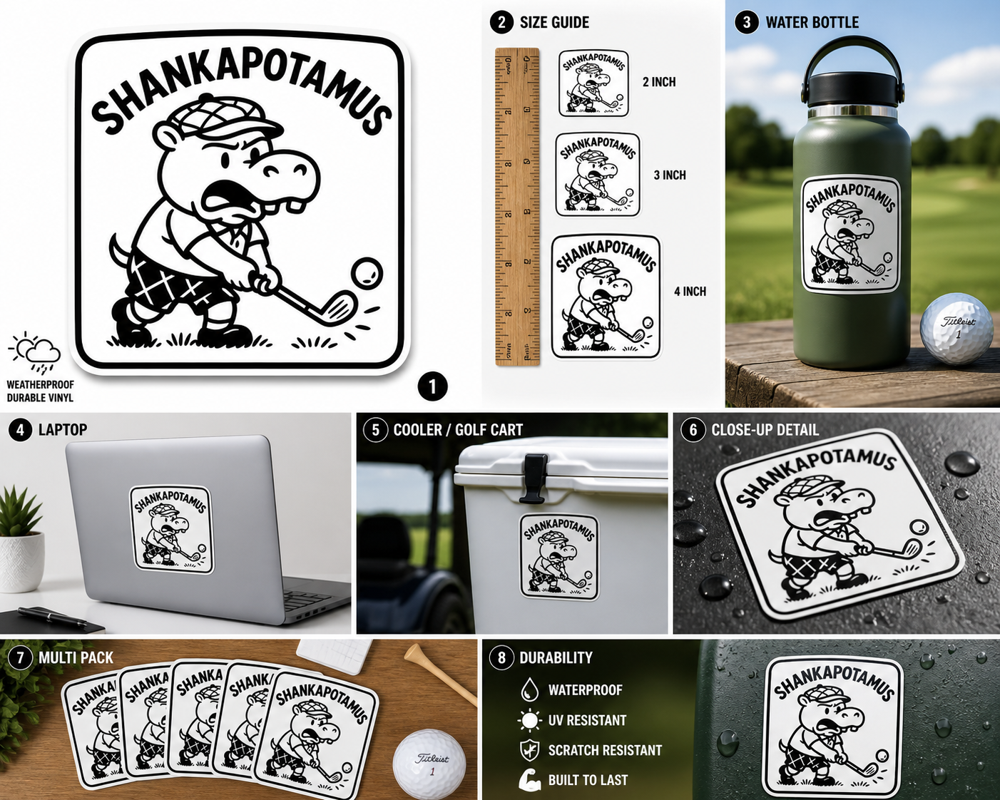 Shankapotamus Golf Ball Texture Patch Hat | Yupoong 6606 Trucker | Laser Engraved Leatherette | Golf Gift